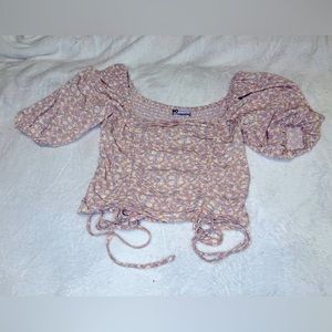 floral blouse with ties